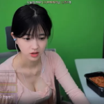 BJ문월 속살 다 비치는 시스루 의상 입고 먹방.. 미친 볼륨감