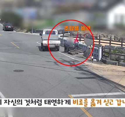 길가에 쌓인 비료 아무렇지도 않게 가져간 농부(영상)