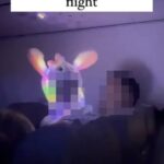 밤 비행인데 아이에게 “형광 모자”씌운 민폐 부모