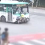 신호위반 버스에 치여 사망한 60대 배달기사