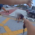 흉기男에게 테이저건 대신 권총으로 제압한 경찰