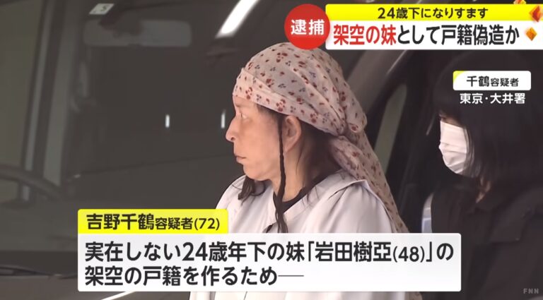 가상 여동생 호적 만들어 신분 위조한 일본 70대 여성