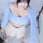 (천장캠) 한갱 하늘색 니트 입고 바운스